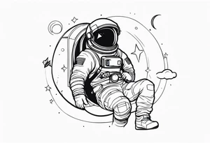 Astronaut in space tattoo idea