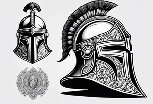 roman helmet vs knight helmet tattoo idea