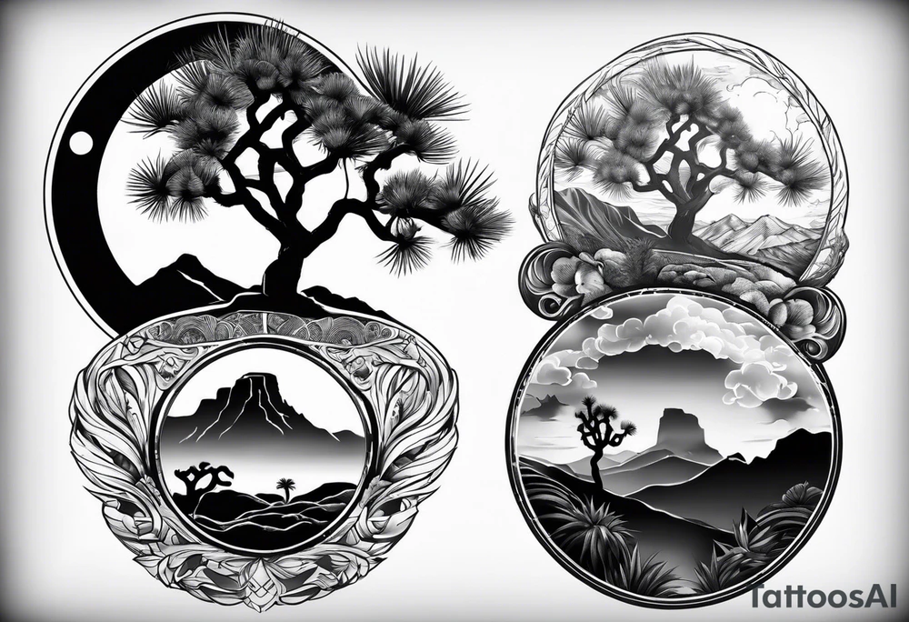 Yin and yang and Joshua tree tattoo idea