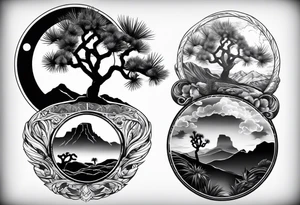 Yin and yang and Joshua tree tattoo idea