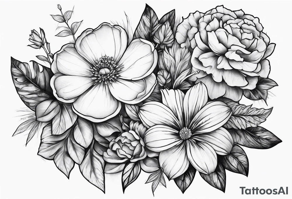 Money, flowers tattoo idea