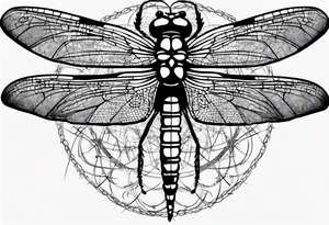 dragonfly made from barbed wire tattoo idea