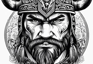 chinchilla viking warrior tattoo idea