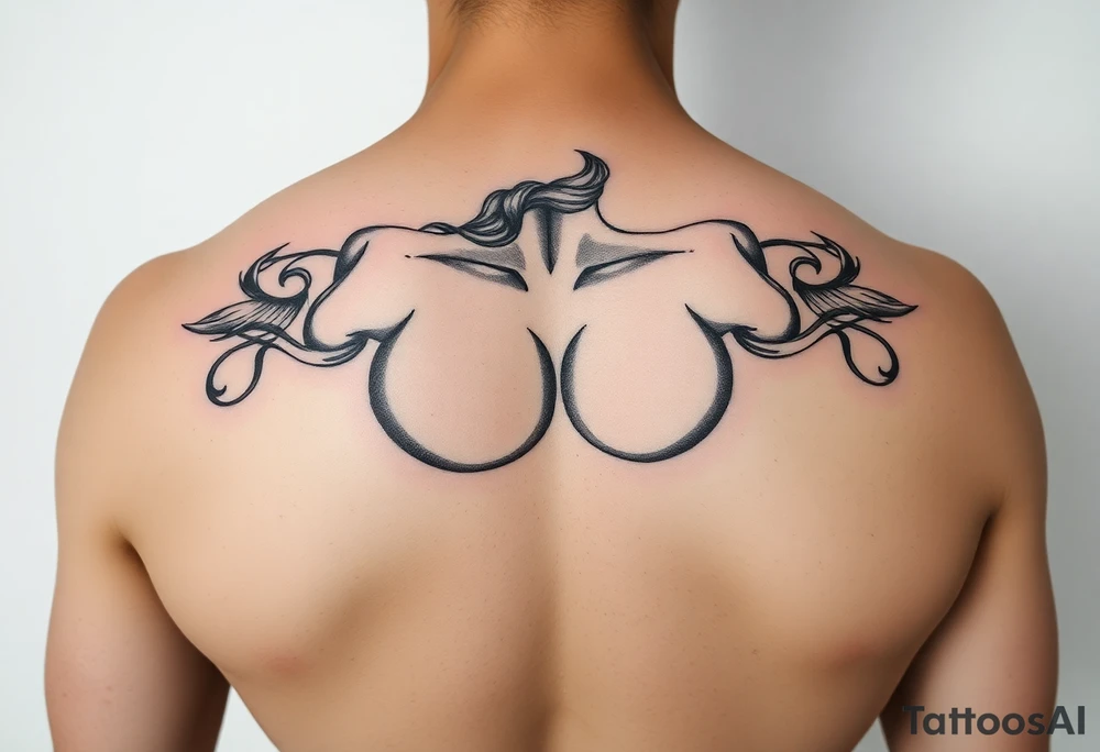 Fully naked lady with big boobs tattoo idea