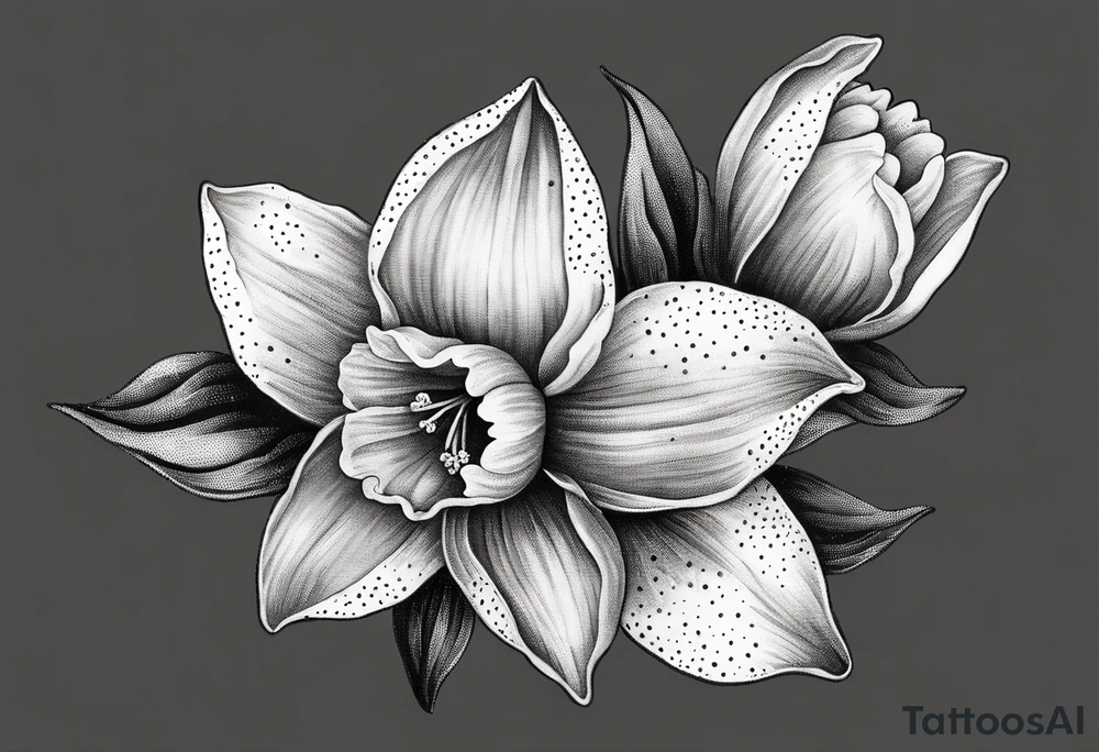 Daffodil birth flower chain tattoo idea