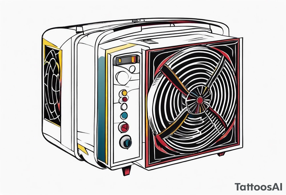 a box fan tattoo idea