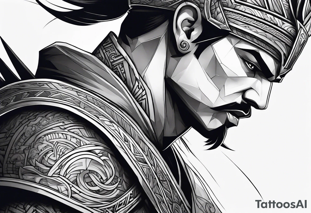 Powerful majestic warrior tattoo idea