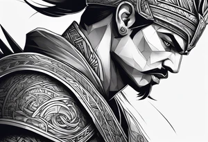 Powerful majestic warrior tattoo idea
