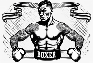 boxer in a boxing ring tattoo idea