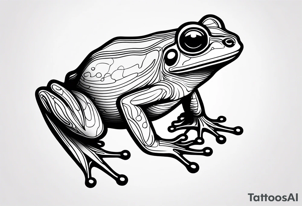 a psychedelic frog tattoo idea