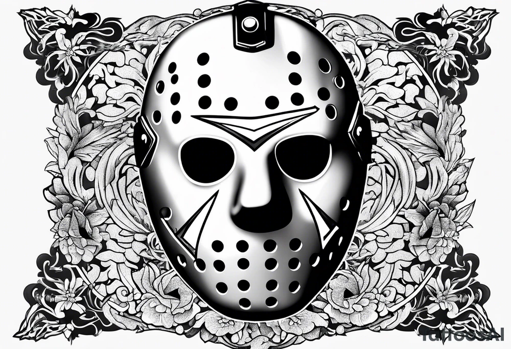 Friday the 13th Jason mask, horror, Japanese art tattoo idea