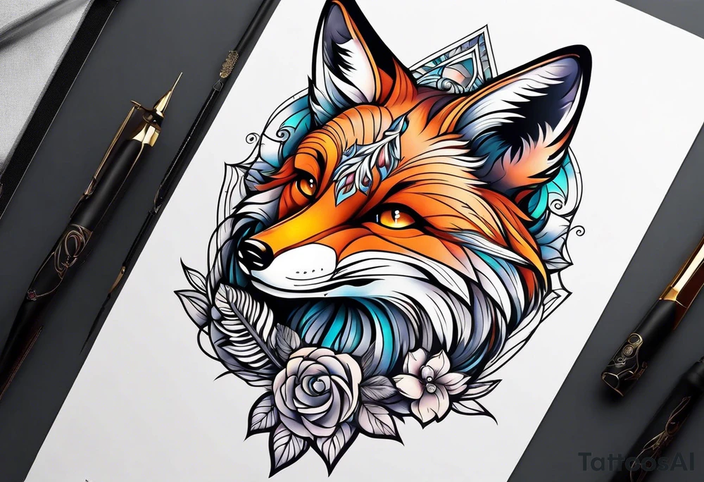animal fox tattoo idea