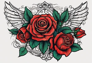 rose and text 1995 tattoo idea