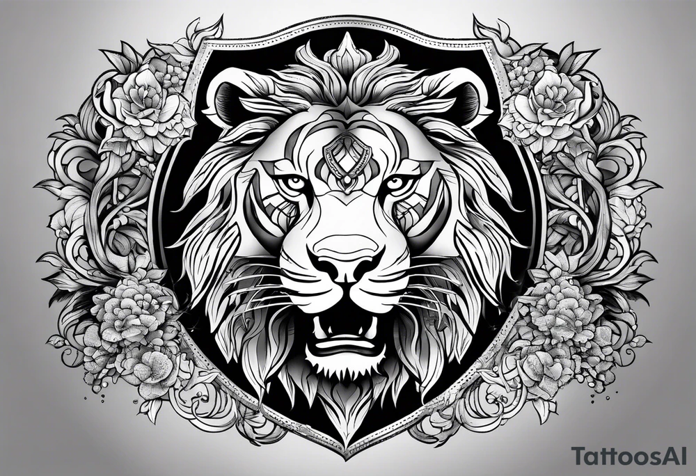 Leo sign with yen and yang tattoo idea