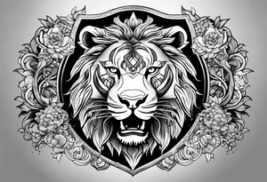 Leo sign with yen and yang tattoo idea