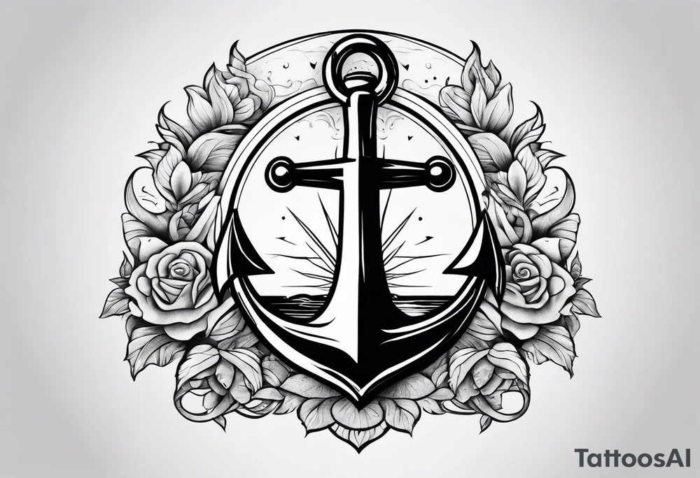 Sailor tattoo of 2 anchors crossed in the middle tattoo idea