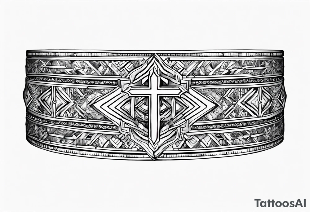 Bracelet with Coptic cross tattoo idea