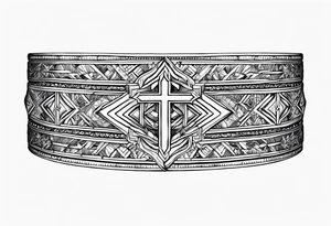 Bracelet with Coptic cross tattoo idea