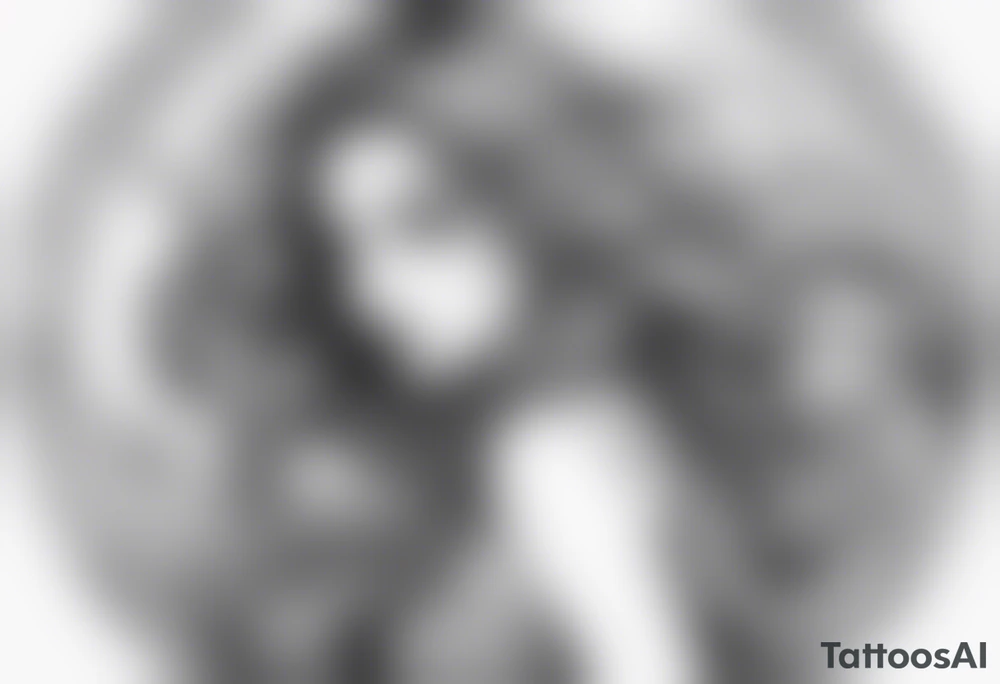 mystical sultery
 mermaid with long 
flowing tail and hair, tattoo sleeve tattoo idea