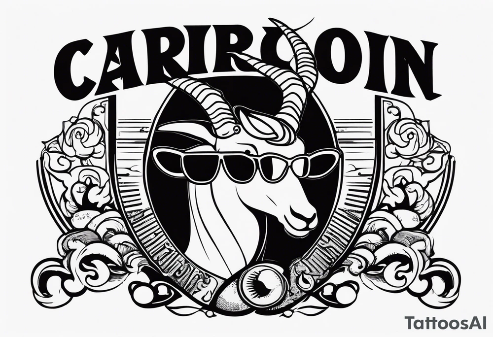 capricorn with sunglasses and a shotgun tattoo idea