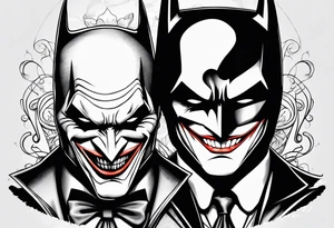 Batman and joker together tattoo idea