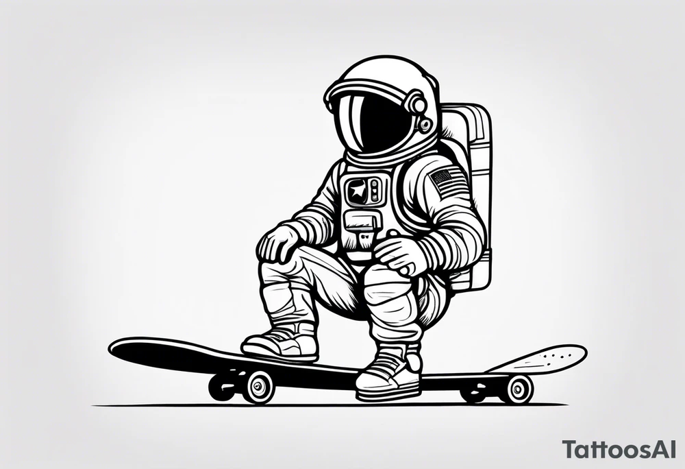 Astronaut mit skateboard tattoo idea