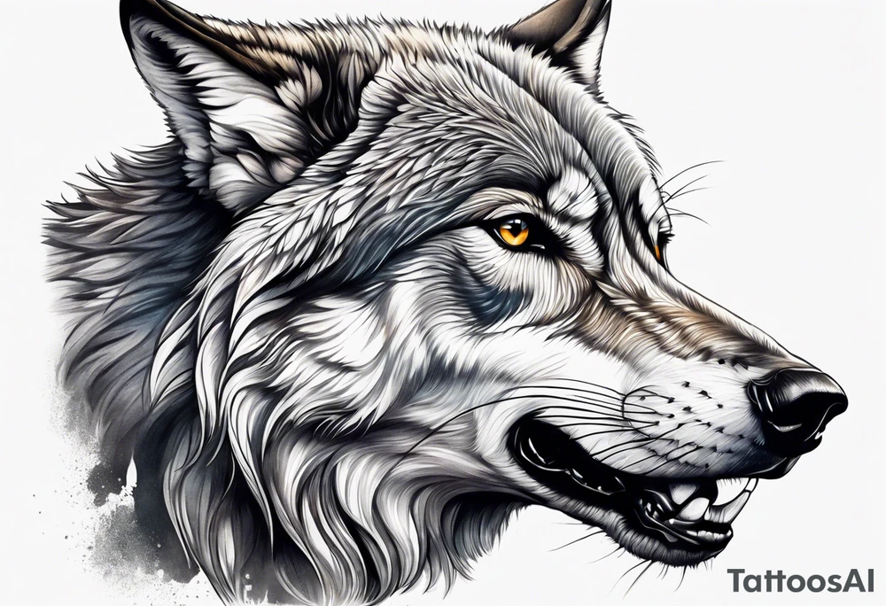 Grey wolf tattoo idea