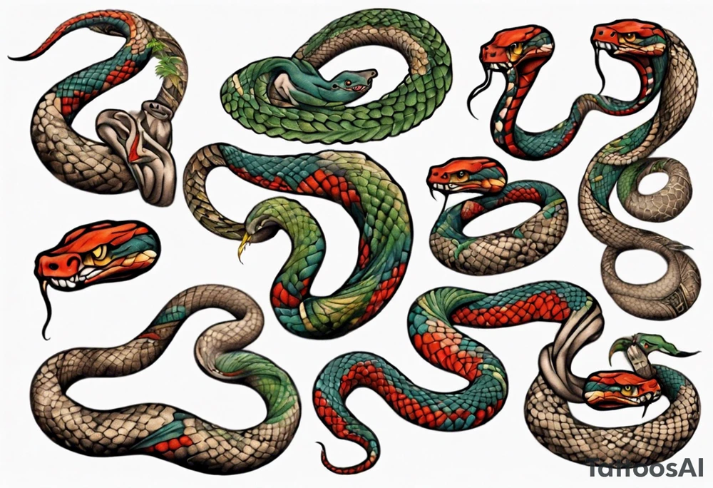 Snake covered in moses tattoo idea