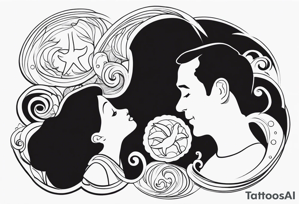 Father daughter matching 2 separate tattoos . Water related. Marine life tattoo idea