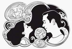 Father daughter matching 2 separate tattoos . Water related. Marine life tattoo idea
