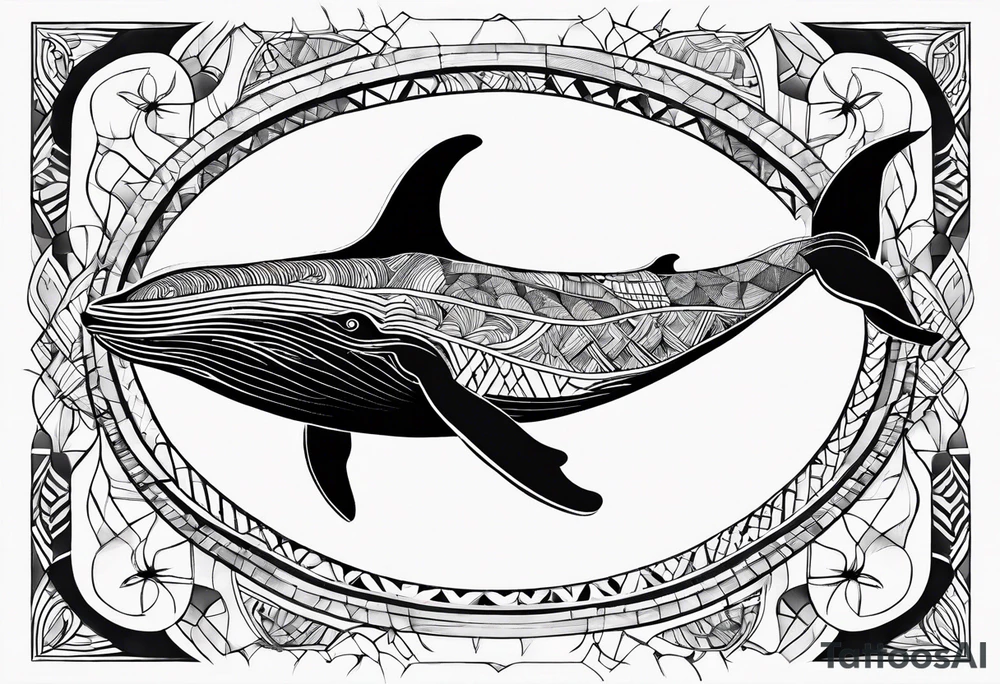 nordic geometric whale tattoo idea