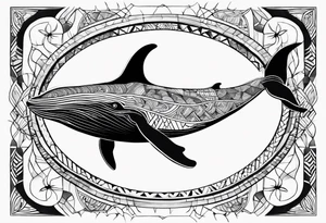 nordic geometric whale tattoo idea