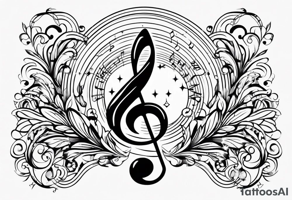 Note de musique, clef de sol tattoo idea