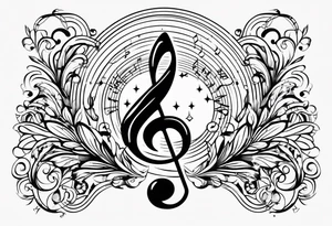 Note de musique, clef de sol tattoo idea