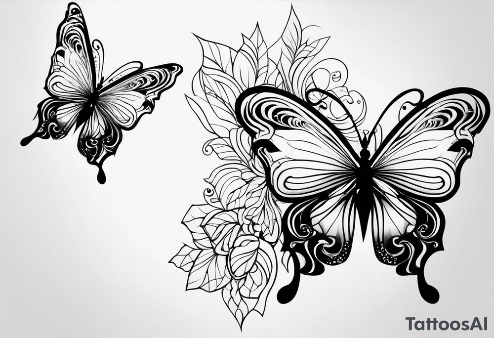 Sexy tattooed women butterfly svg tattoo idea