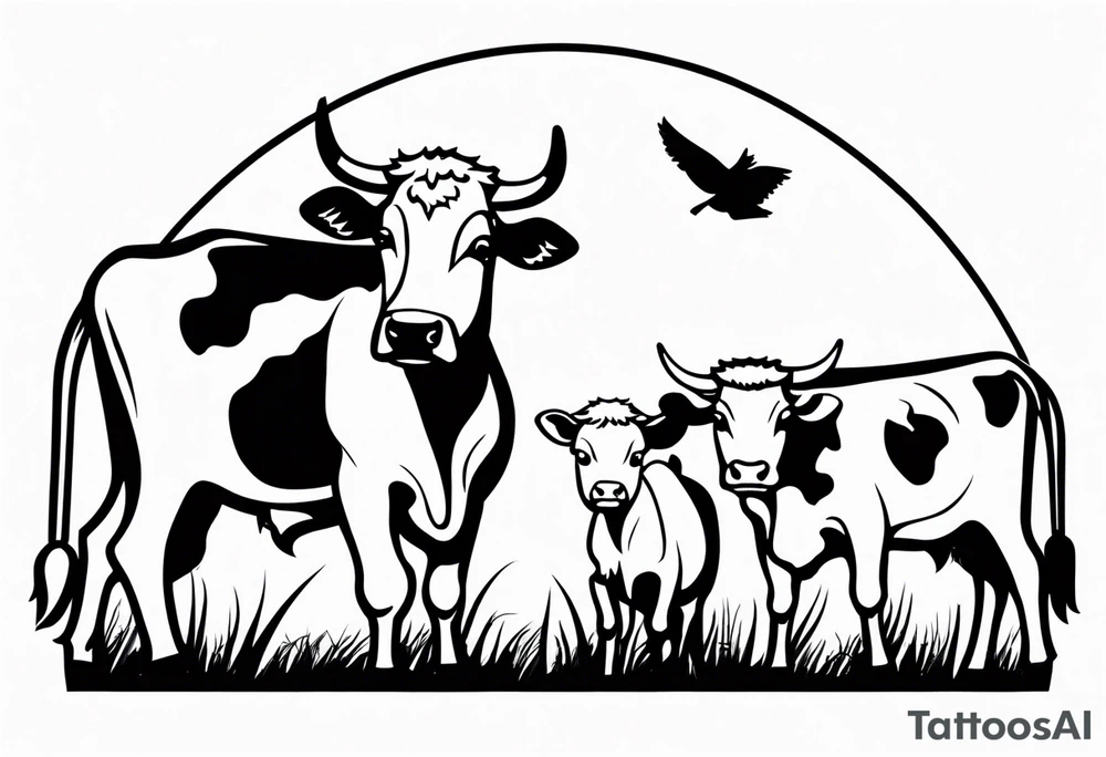 COWS IN FARM tattoo idea