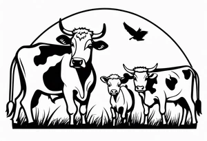 COWS IN FARM tattoo idea