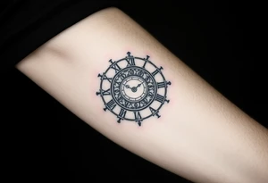 vintage roman numerals within ornate clockwork mechanism tattoo idea