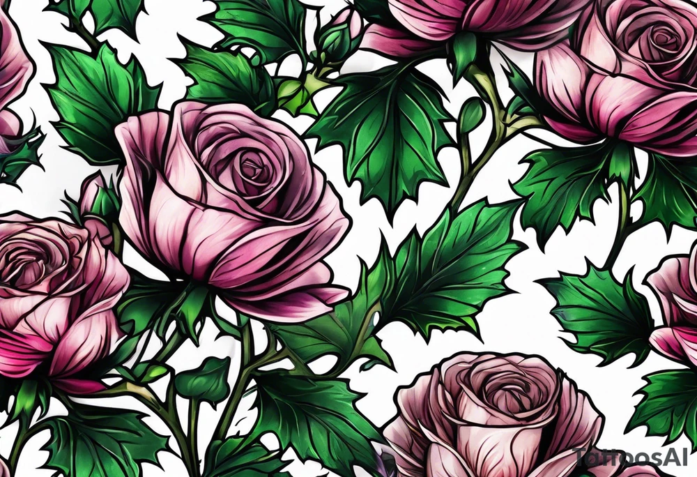 Thistle rose shamrock KND tattoo idea