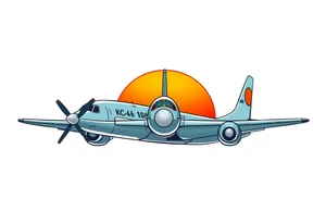 A KC-46 in front of a sunset tattoo idea