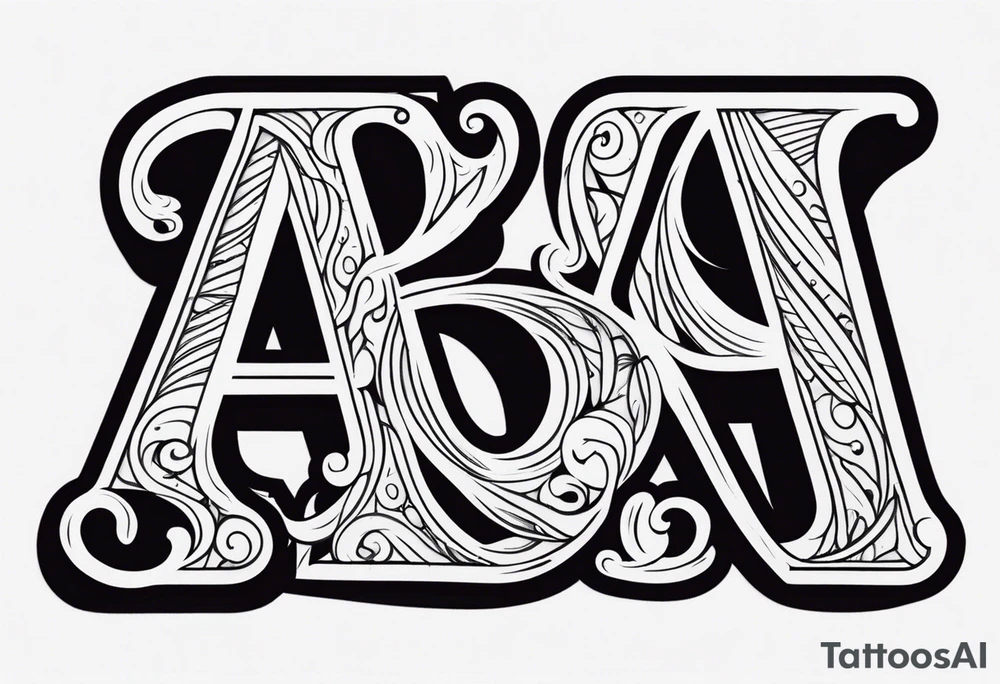 the letters A and R together tattoo idea