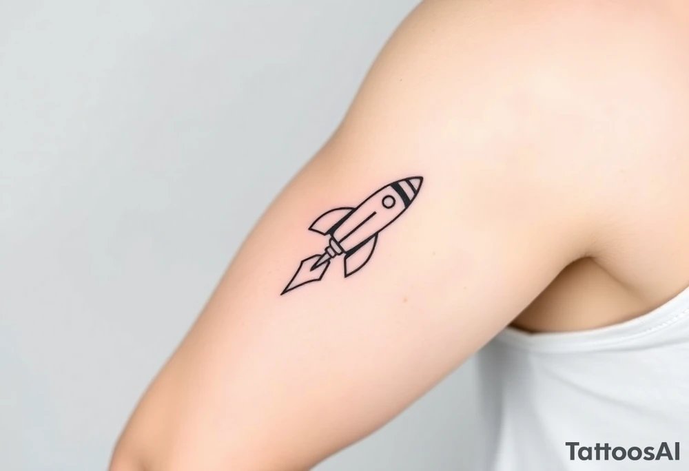 Rocket/spaceship with a twinkling star tattoo idea