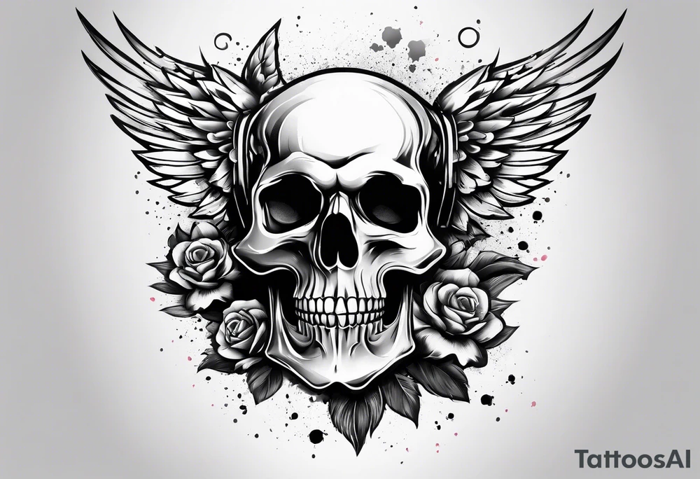 Skull with nuke cloud tattoo idea