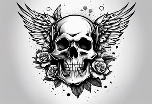 Skull with nuke cloud tattoo idea