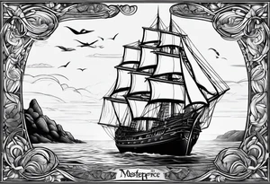 Schooner sailboat tattoo idea