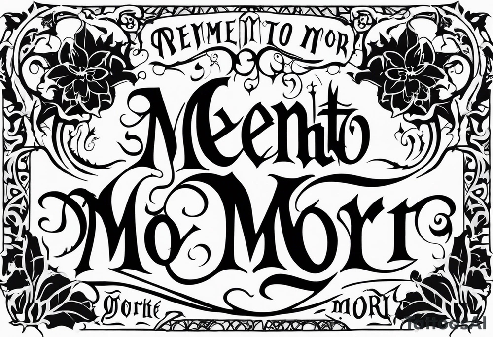 Gothic text "memento mori" tattoo idea