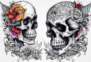 empty skeleton, broken heart, knife in back tattoo idea