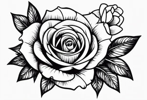 Roses line work for thigh tattoo idea