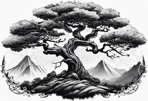 Trees stretching down tattoo idea