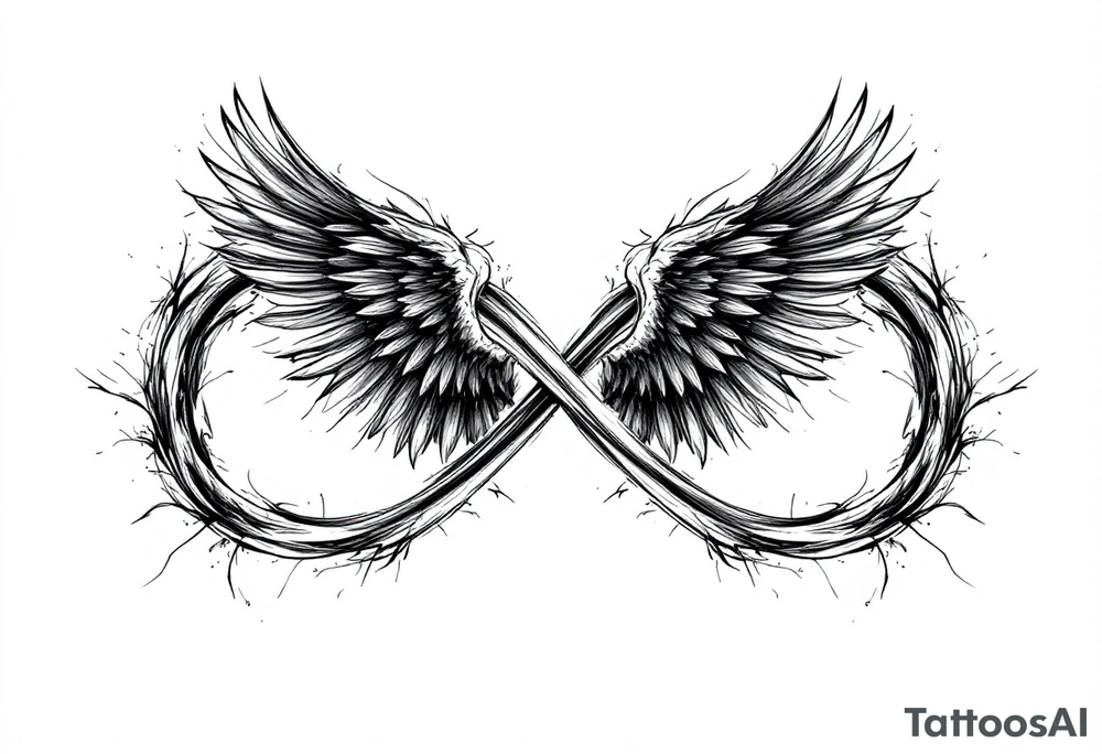 Infinity Loop made of wings tattoo idea